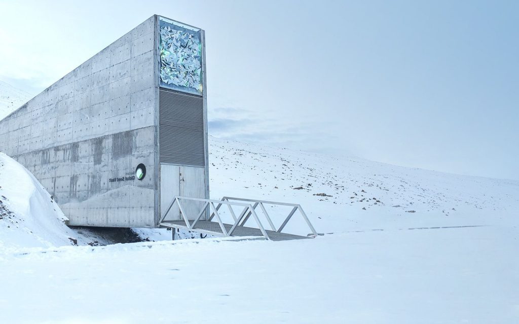 Ingresso del deposito Global Seed Vault nelle Svalbard